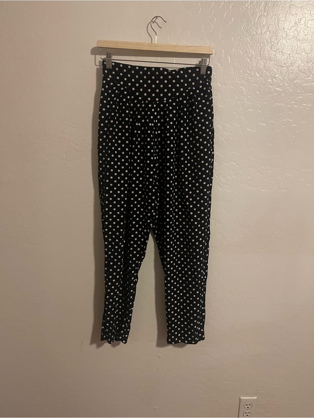 Anna S Vintage Polkadot Harem Pants Size M Stretchy Waist